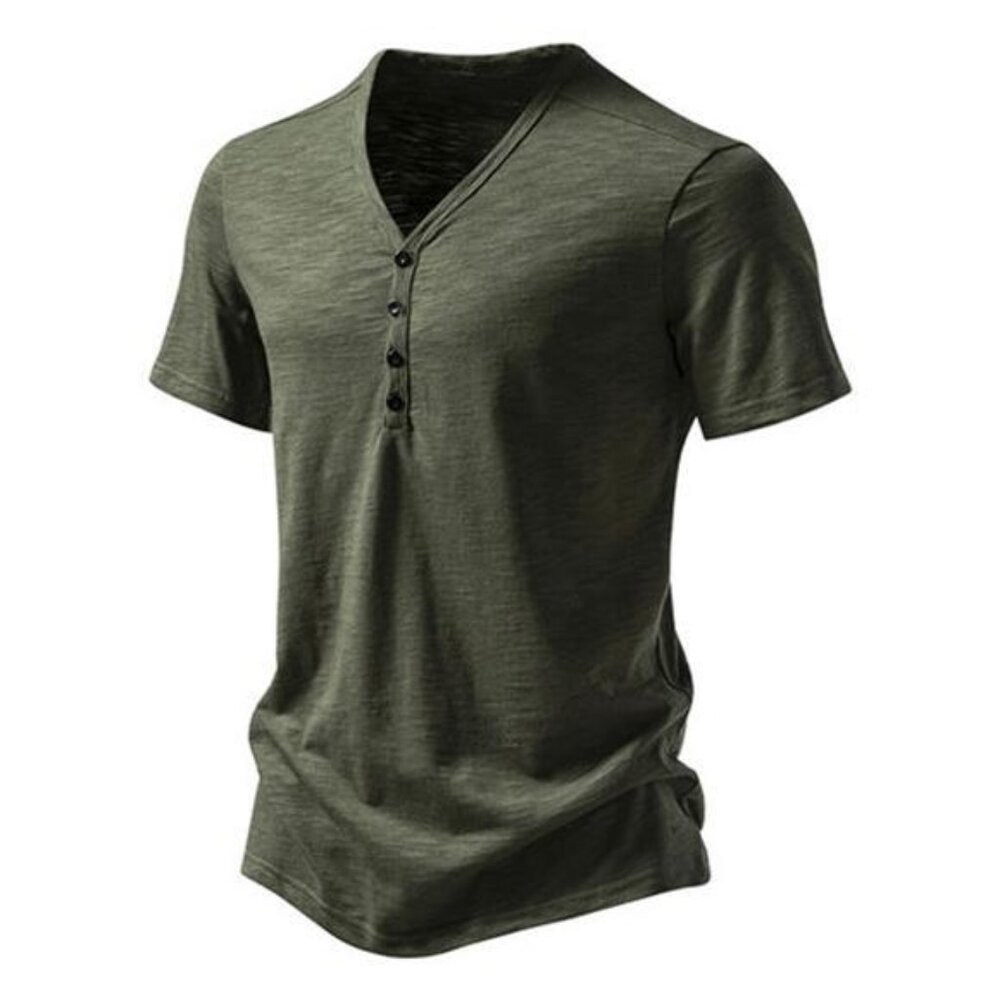 Men's Casual Button Detail T-Shirt - Picture 8 of 16